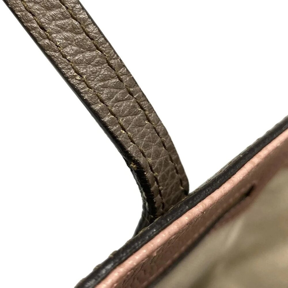 Auth GUCCI Swing 354408 Brown Pink Leather Tote Bag - Picture 6 of 16